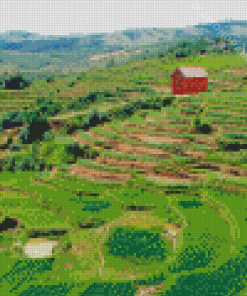 Farm On The Hillside Diamond Painting Art