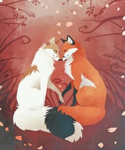 Fox Couple In Love Diamond Painting Art