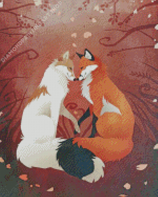 Fox Couple In Love Diamond Painting Art