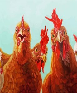 Funny Chickens Diamond Painting Art