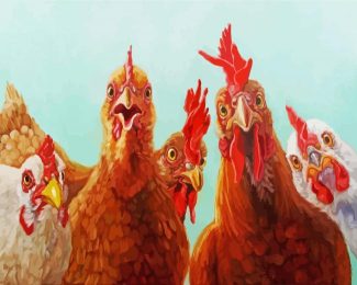 Funny Chickens Diamond Painting Art