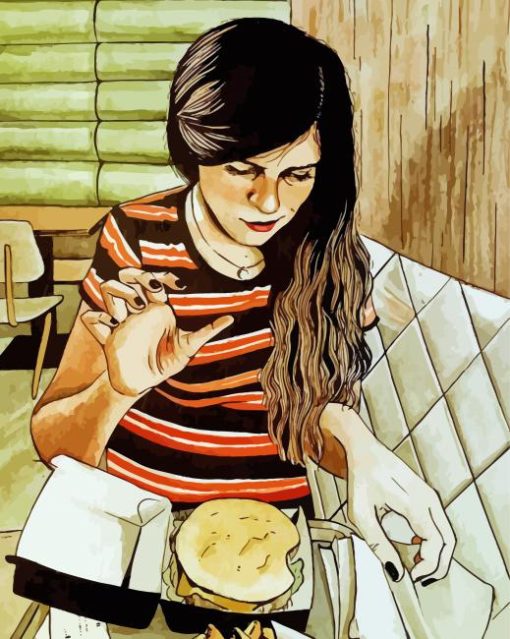 Girl Tasting Food Diamond Painting Art