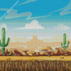 Landscape West Desert Illustration Diamond Painting Art