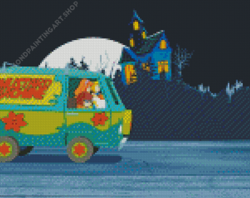 Mystery Machine Scooby Doo Animation Diamond Painting Art