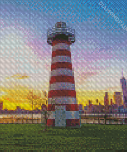 New Jersey Lighthouse Lefrak Diamond Painting Art