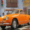 Orange Karmann Ghia Diamond Painting Art