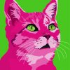 Pink Cat Diamond Painting Art