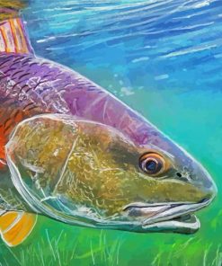 Red Drum Fish Underwater Diamond Painting Art