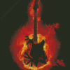 Rock Flaming Guitar Diamond Painting Art
