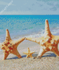 Starfish Family In Beach Diamond Painting Art