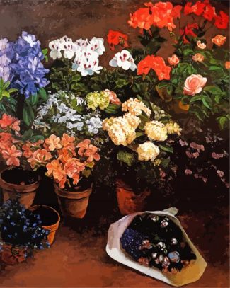 Study Of Flowers By Frederic Bazille Diamond Painting Art