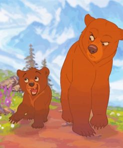 Swedish Brown Bear Cartoon Diamond Painting Art
