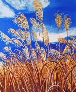 Tall Grass On A Windy Day Diamond Painting Art
