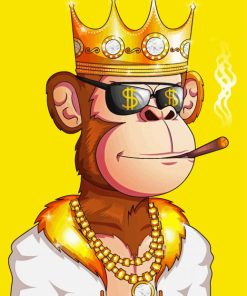 Wealthy Monkey Smoking Diamond Painting Art