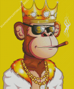 Wealthy Monkey Smoking Diamond Painting Art