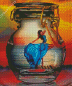 Woman In Bottle Art Diamond Painting Art