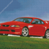 Aesthetic 2000 Red Mustang Car Diamond Painting Art