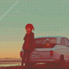 Aesthetic Anime Car Diamond Painting Art