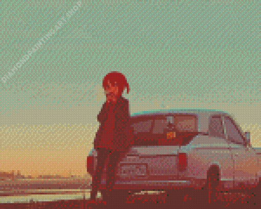 Aesthetic Anime Car Diamond Painting Art