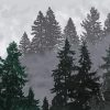 Aesthetic Foggy Forest Trees Diamond Painting Art