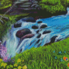 Aesthetic Waterfall River Art Diamond Painting Art