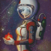 Aesthetic Astronaut Lady Diamond Painting Art