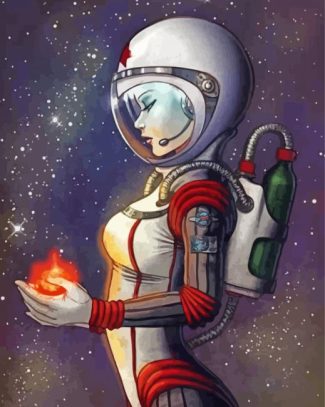 Aesthetic Astronaut Lady Diamond Painting Art