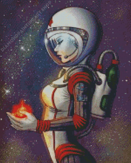 Aesthetic Astronaut Lady Diamond Painting Art