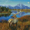 Aesthetic Deer By The River Diamond Painting Art