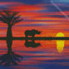 Aesthetic Rhino sunset Diamond Painting Art