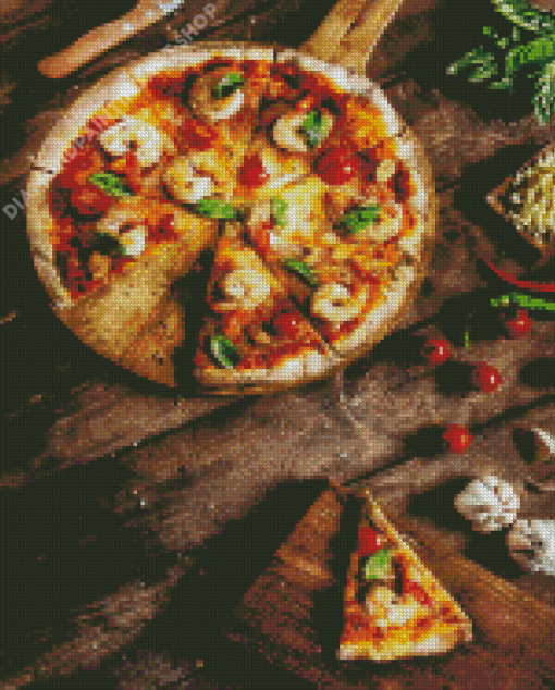 Aesthetic Tasty Pizza Diamond Painting Art