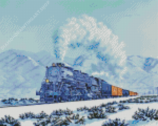 Aesthetic Train In Snow Diamond Painting Art
