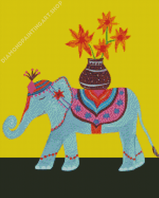 Aesthetic Tropical Elephant Diamond Painting Art