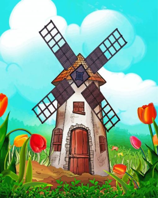 Aesthetic Windmill Diamond Painting Art