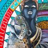 African Black Woman With Leopard Art Diamond Painting Art