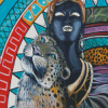 African Black Woman With Leopard Art Diamond Painting Art