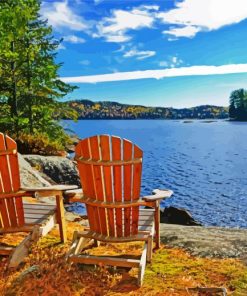 Chairs In Algonquin Park Diamond Painting Art