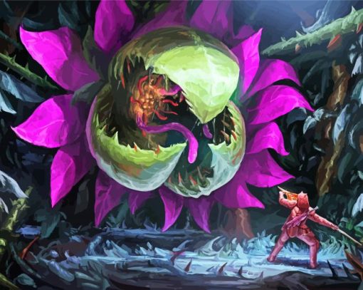 Fighting Fantasy Jungle Plants Diamond Painting Art