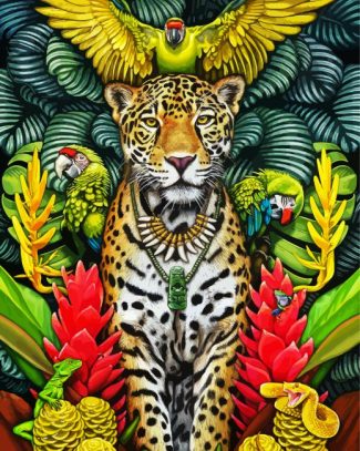Jaguar Shaman Diamond Painting Art