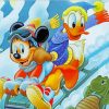 Mickey Mouse And Donald Duck Enjoying Diamond Painting Art