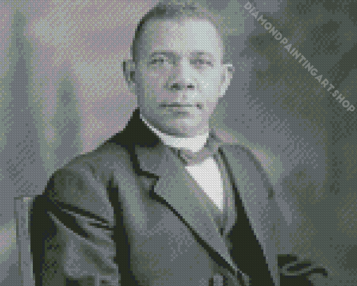 Monochrome Booker Washington Diamond Painting Art