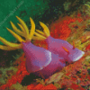 Purple Yellow Sea Slug Diamond Painting Art