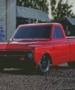 Red Chevy C10 Truck Art Diamond Painting Art
