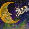 The Cow Jumping Over The Moon Diamond Painting Art