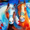 Two Tribal Horses Diamond Painting Art