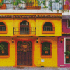 Yellow Mexican House Diamond Painting Art