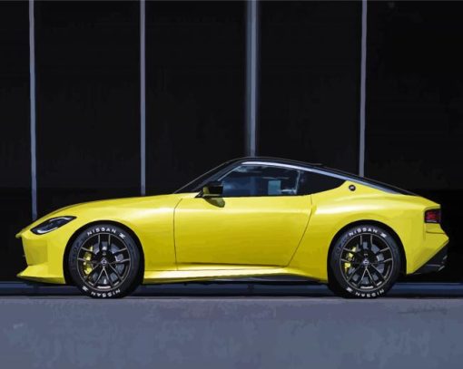 Yellow Nissan 370 Z Diamond Painting Art