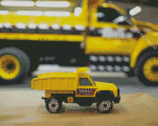 Yellow Tonka Truck Diamond Painting Art