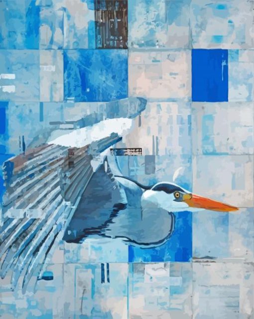 Abstract Heron Flying Diamond Painting Art