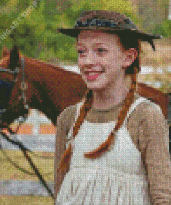 Anne And Horse Diamond Painting Art